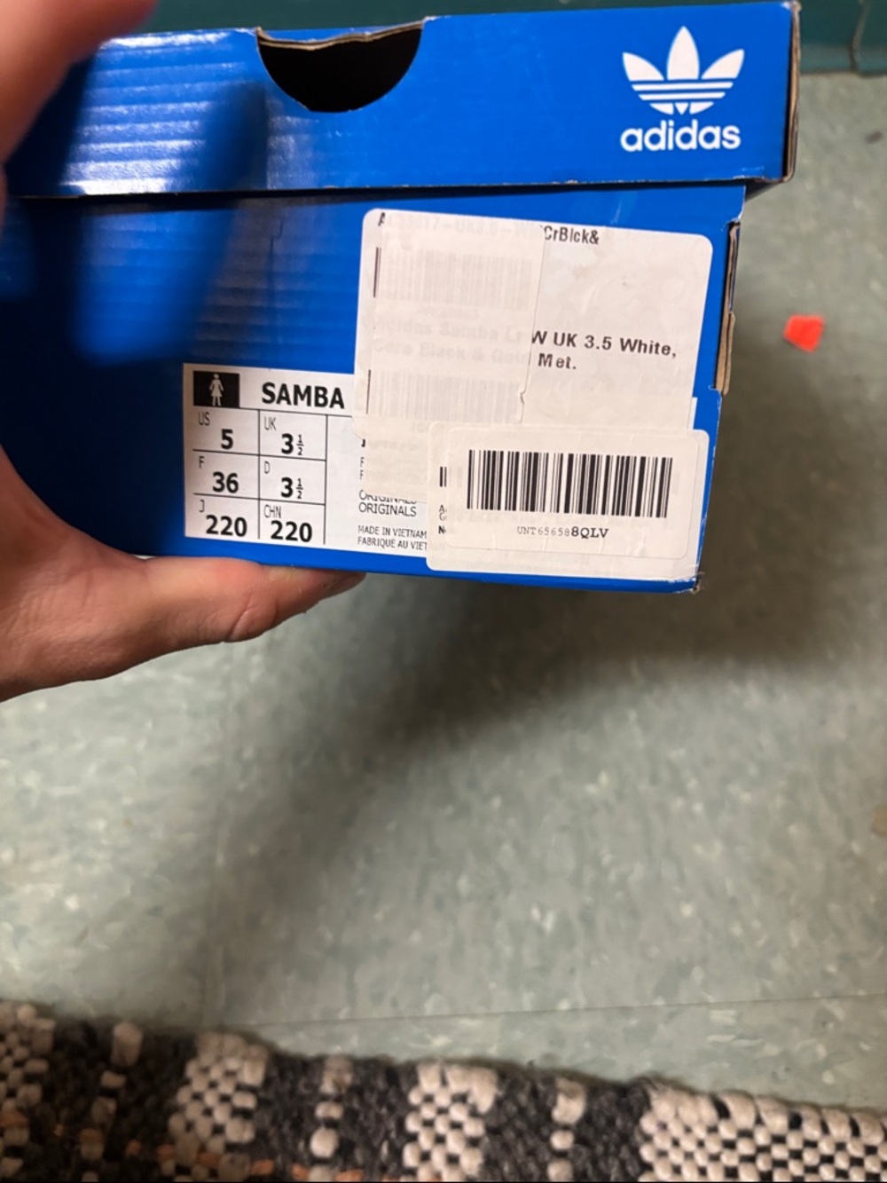 adidas Blue Shoe Box with White Logo